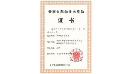 云南省科学手艺前进二等奖